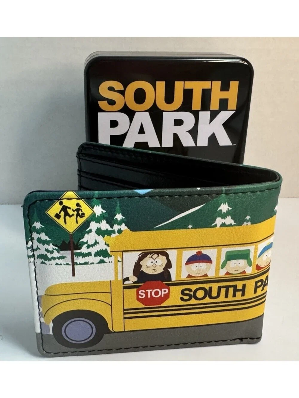 South Park Elementary School Bus Buckle Down Bi-fold Wallet - New with Tin Box